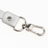 Maxbell PU Leather Neck Strap Lanyard Metal Clips for ID Cards Badges Silver