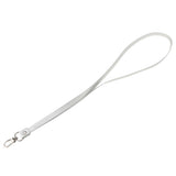Maxbell PU Leather Neck Strap Lanyard Metal Clips for ID Cards Badges Silver