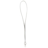 Maxbell PU Leather Neck Strap Lanyard Metal Clips for ID Cards Badges Silver