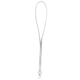 Maxbell PU Leather Neck Strap Lanyard Metal Clips for ID Cards Badges Silver