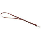 Maxbell PU Leather Neck Strap Lanyard Metal Clips for ID Cards Badges Reddish brown