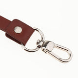 Maxbell PU Leather Neck Strap Lanyard Metal Clips for ID Cards Badges Reddish brown
