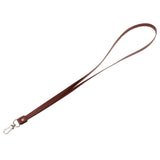 Maxbell PU Leather Neck Strap Lanyard Metal Clips for ID Cards Badges Reddish brown