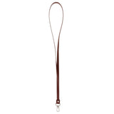 Maxbell PU Leather Neck Strap Lanyard Metal Clips for ID Cards Badges Reddish brown