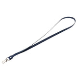 Maxbell PU Leather Neck Strap Lanyard Metal Clips for ID Cards Badges Blue