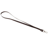 Maxbell PU Leather Neck Strap Lanyard Metal Clips for ID Cards Badges Coffee