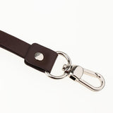 Maxbell PU Leather Neck Strap Lanyard Metal Clips for ID Cards Badges Coffee