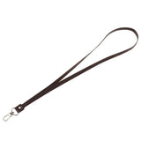 Maxbell PU Leather Neck Strap Lanyard Metal Clips for ID Cards Badges Coffee