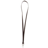 Maxbell PU Leather Neck Strap Lanyard Metal Clips for ID Cards Badges Coffee