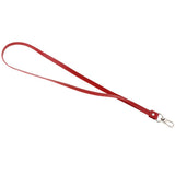 Maxbell PU Leather Neck Strap Lanyard Metal Clips for ID Cards Badges Red