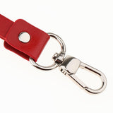 Maxbell PU Leather Neck Strap Lanyard Metal Clips for ID Cards Badges Red