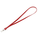 Maxbell PU Leather Neck Strap Lanyard Metal Clips for ID Cards Badges Red
