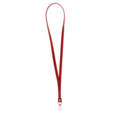 Maxbell PU Leather Neck Strap Lanyard Metal Clips for ID Cards Badges Red