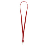 Maxbell PU Leather Neck Strap Lanyard Metal Clips for ID Cards Badges Red