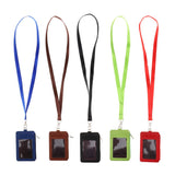 Maxbell 2 Sided PU Leather Card Badge Holder with Zip Neck Strap Wallet Case Blue