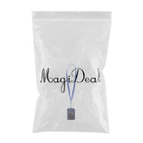 Maxbell 2 Sided PU Leather Card Badge Holder with Zip Neck Strap Wallet Case Blue
