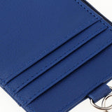 Maxbell 2 Sided PU Leather Card Badge Holder with Zip Neck Strap Wallet Case Blue