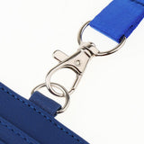 Maxbell 2 Sided PU Leather Card Badge Holder with Zip Neck Strap Wallet Case Blue
