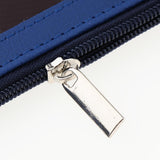 Maxbell 2 Sided PU Leather Card Badge Holder with Zip Neck Strap Wallet Case Blue