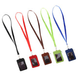 Maxbell 2 Sided PU Leather Card Badge Holder with Zip Neck Strap Wallet Case Blue