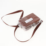 Maxbell 2 Sided PU Leather Card Badge Holder with Zip Neck Strap Wallet Case Brown