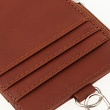 Maxbell 2 Sided PU Leather Card Badge Holder with Zip Neck Strap Wallet Case Brown