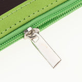 Maxbell 2 Sided PU Leather Card Badge Holder with Zip Neck Strap Wallet Case Green