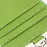 Maxbell 2 Sided PU Leather Card Badge Holder with Zip Neck Strap Wallet Case Green