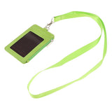 Maxbell 2 Sided PU Leather Card Badge Holder with Zip Neck Strap Wallet Case Green