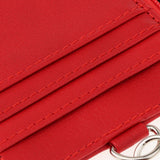 Maxbell 2 Sided PU Leather Card Badge Holder with Zip Neck Strap Wallet Case Red