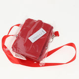 Maxbell 2 Sided PU Leather Card Badge Holder with Zip Neck Strap Wallet Case Red