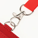 Maxbell 2 Sided PU Leather Card Badge Holder with Zip Neck Strap Wallet Case Red