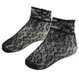 Women Fashion Ultra Thin Short Ankle Socks Fishnet Lace Liner Stockings 05