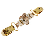 Maxbell Retro Gold Cardigan Clip Chain Shawl Shrug Sweater Collar Clasp Gold Flower