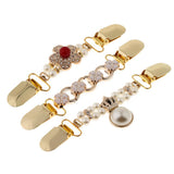 Maxbell Retro Gold Cardigan Clip Chain Shawl Shrug Sweater Collar Clasp Gold Flower