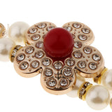 Maxbell Retro Gold Cardigan Clip Chain Shawl Shrug Sweater Collar Clasp Gold Flower