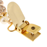Maxbell Retro Gold Cardigan Clip Chain Shawl Shrug Sweater Collar Clasp Gold Flower