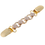 Maxbell Retro Gold Cardigan Clip Chain Shawl Shrug Sweater Collar Clasp Gold Leaf
