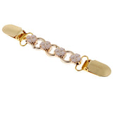Maxbell Retro Gold Cardigan Clip Chain Shawl Shrug Sweater Collar Clasp Gold Leaf