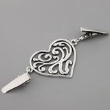 Maxbell Women Ladies Elegant Cardigan Sweater Clips Blouse Shirt Collar Clip Silver