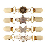 Maxbell Antique Gold Cardigan Clip Shawl Shrug Sweater Collar Clasp Gold Star