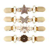 Maxbell Antique Gold Cardigan Clip Shawl Shrug Sweater Collar Clasp Gold Star