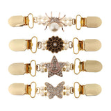 Maxbell Antique Gold Cardigan Clip Shawl Shrug Sweater Collar Clasp Gold Star
