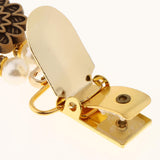 Maxbell Antique Gold Cardigan Clip Shawl Shrug Sweater Collar Clasp Gold Flower