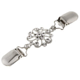 Maxbell Women Lady Crystal Rhinestone Cardigan Sweater Clip Blouse Shirt Collar Clip