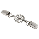 Maxbell Women Lady Crystal Rhinestone Cardigan Sweater Clip Blouse Shirt Collar Clip