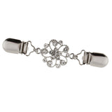 Maxbell Women Lady Crystal Rhinestone Cardigan Sweater Clip Blouse Shirt Collar Clip