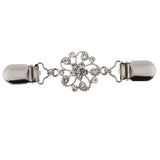 Maxbell Women Lady Crystal Rhinestone Cardigan Sweater Clip Blouse Shirt Collar Clip