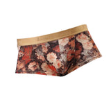 Maxbell Men's Underwear Retro Flower Print Boxer Briefs Bulge Pouch Shorts M Pink