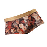 Maxbell Men's Underwear Retro Flower Print Boxer Briefs Bulge Pouch Shorts M Pink